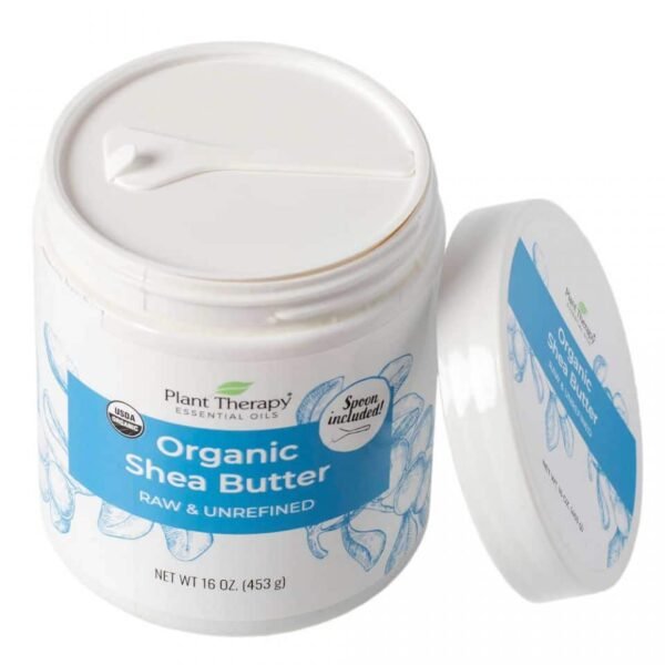 Organic Shea Butter 16oz Jar Open 960x960